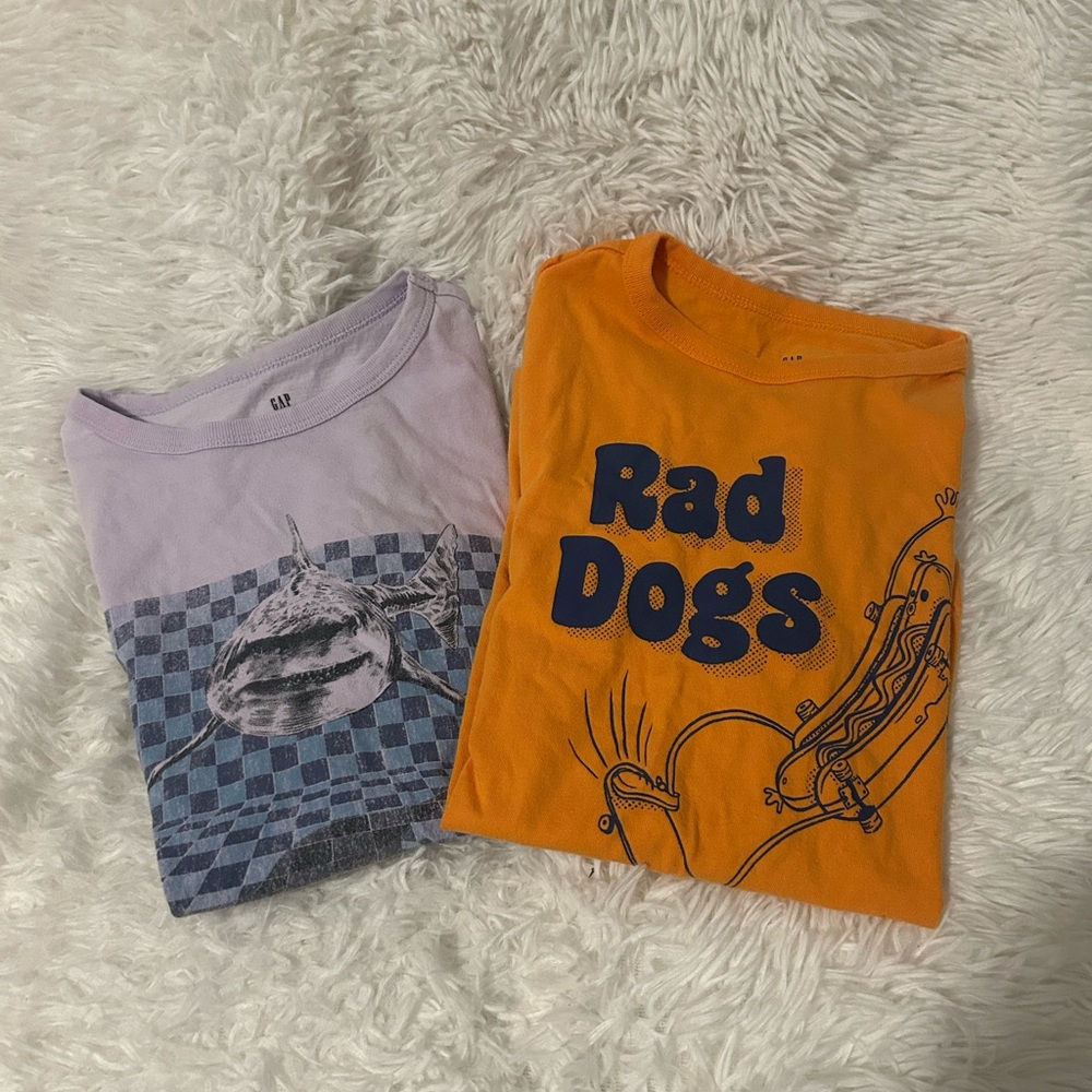 GAP Kids Orange and Lavender Graphic Tees